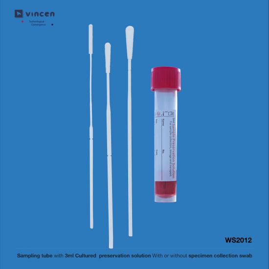 Viral transport medium with swab